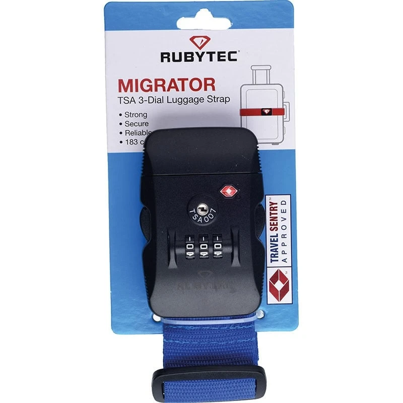 Rubytec Migrator TSA 3 Dial Luggage Strap Blue 2 Rubytec Migrator TSA 3 Dial Luggage Strap Blue - Afbeelding 2