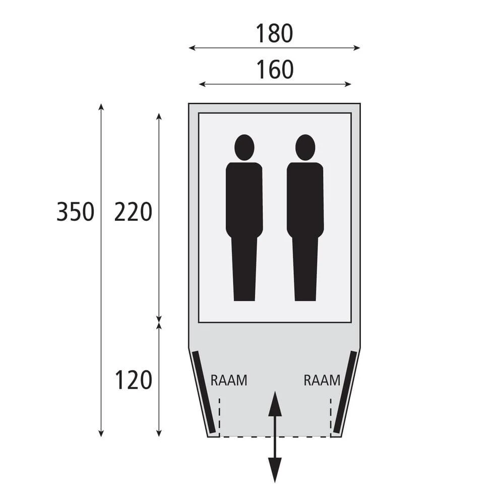 Bardani Airwolf 180 TC / 2 Persoons Opblaastent Beige 2 Bardani Airwolf 180 TC / 2 Persoons Opblaastent Beige - Afbeelding 2