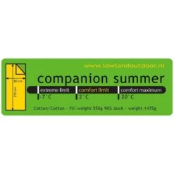 Lowland Companion Summer Deken Slaapzak Dons Groen -Cres Tenten Winkel 48125 lowland companion summer