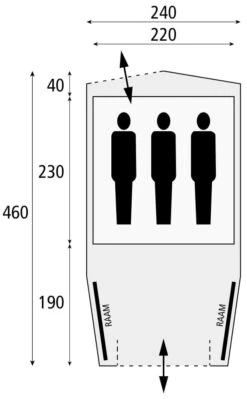 Safarica Cabana Reef 240 - 3 Persoons Tent Grijs -Cres Tenten Winkel 74798 safarica cabana reef 240 3 persoons tent