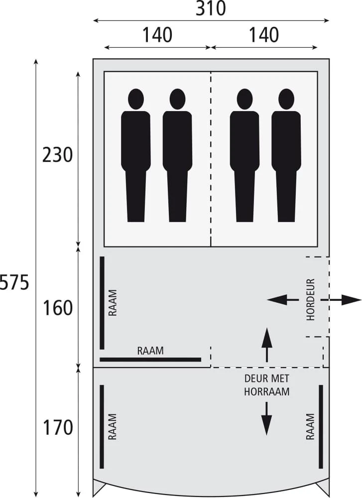 Safarica Pacific Reef 310 TC - 4 Persoons Tent Grijs 5 Safarica Pacific Reef 310 TC - 4 Persoons Tent Grijs - Afbeelding 5