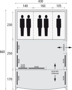Safarica Pacific Reef 430 TC - 5 Persoons Tent Grijs -Cres Tenten Winkel 74816 safarica pacific reef 430 tc 5 persoons tent