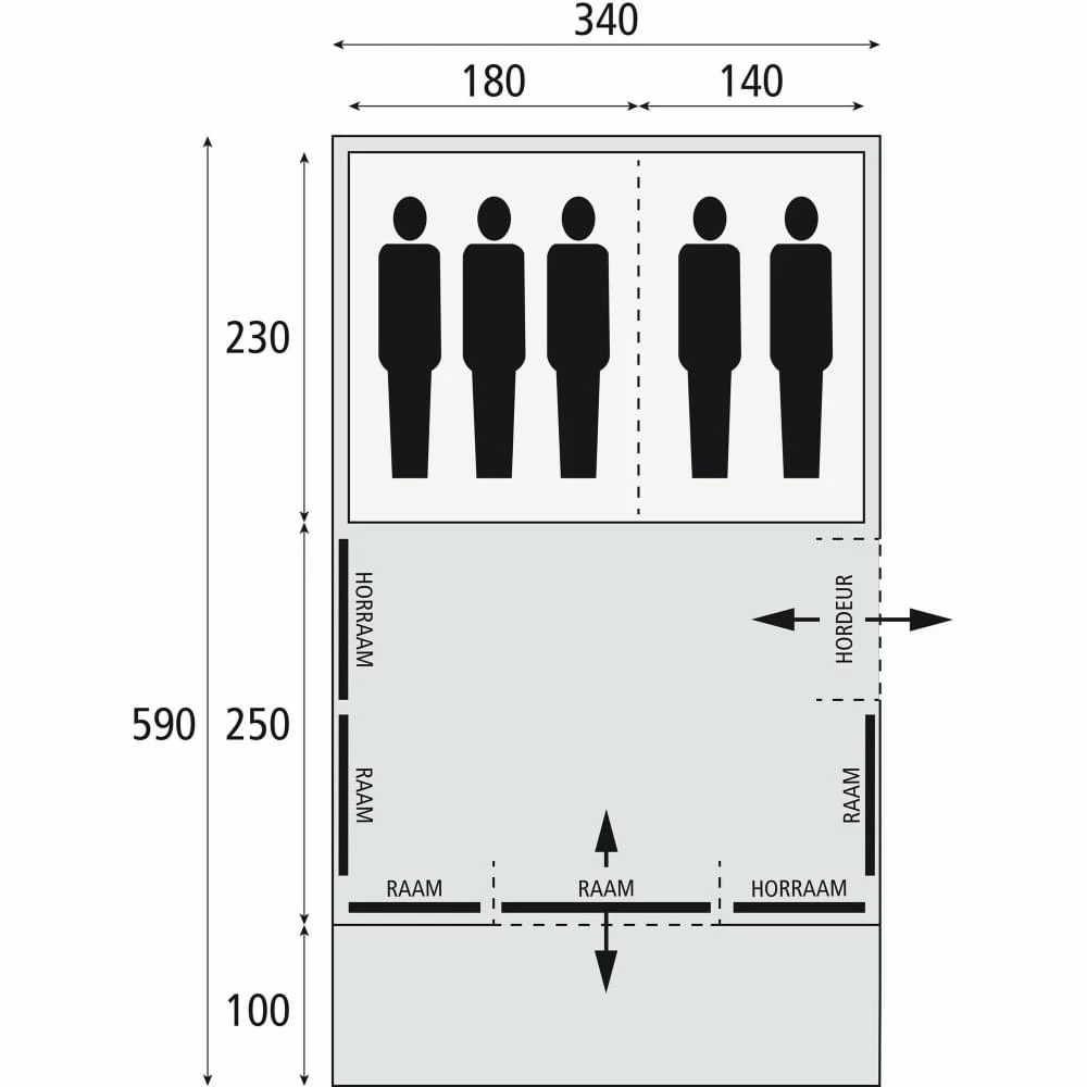 Bardani Spitfire 340 XL RSTC - 5 Persoons Tent Beige 13 Bardani Spitfire 340 XL RSTC - 5 Persoons Tent Beige - Afbeelding 13