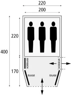 Safarica Blackhawk 220 TC / 3 Persoons Tent Beige -Cres Tenten Winkel 76089 safarica blackhawk 220 tc 3 persoons tent