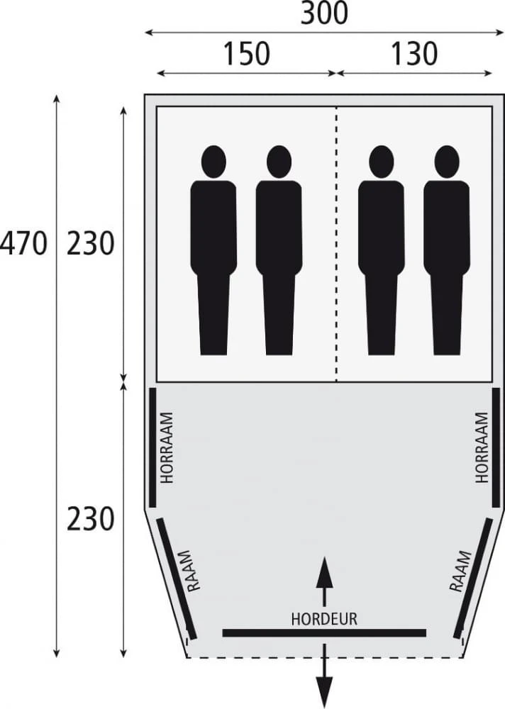 Bardani AirWave 300 - 4 Persoons Opblaastent Grijs 7 Bardani AirWave 300 - 4 Persoons Opblaastent Grijs - Afbeelding 7