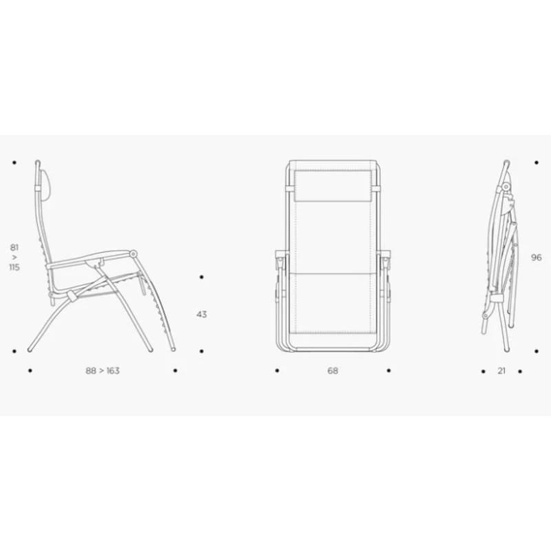Lafuma RSX Clip Air Comfort Relaxstoel Bruin 4 Lafuma RSX Clip Air Comfort Relaxstoel Bruin - Afbeelding 4