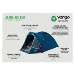 Vango Alpha 300 CLR / 3 Persoons Tent Blauw -Cres Tenten Winkel 96958 vango alpha 300 clr 3 persoons tent