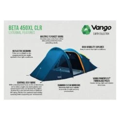 Vango Beta 450XL CLR / 4 Persoons Tent Blauw -Cres Tenten Winkel 96968 vango beta 450xl clr 4 persoons tent