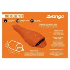 Vango Microlite 300 Mummy Slaapzak Synthetisch Oranje -Cres Tenten Winkel 97008 vango microlite 300 mummy slaapzak synthetisch