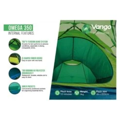 Vango Omega 350 / 3-Persoons Tent Groen -Cres Tenten Winkel 98715 vango omega 350 3 persoons tent